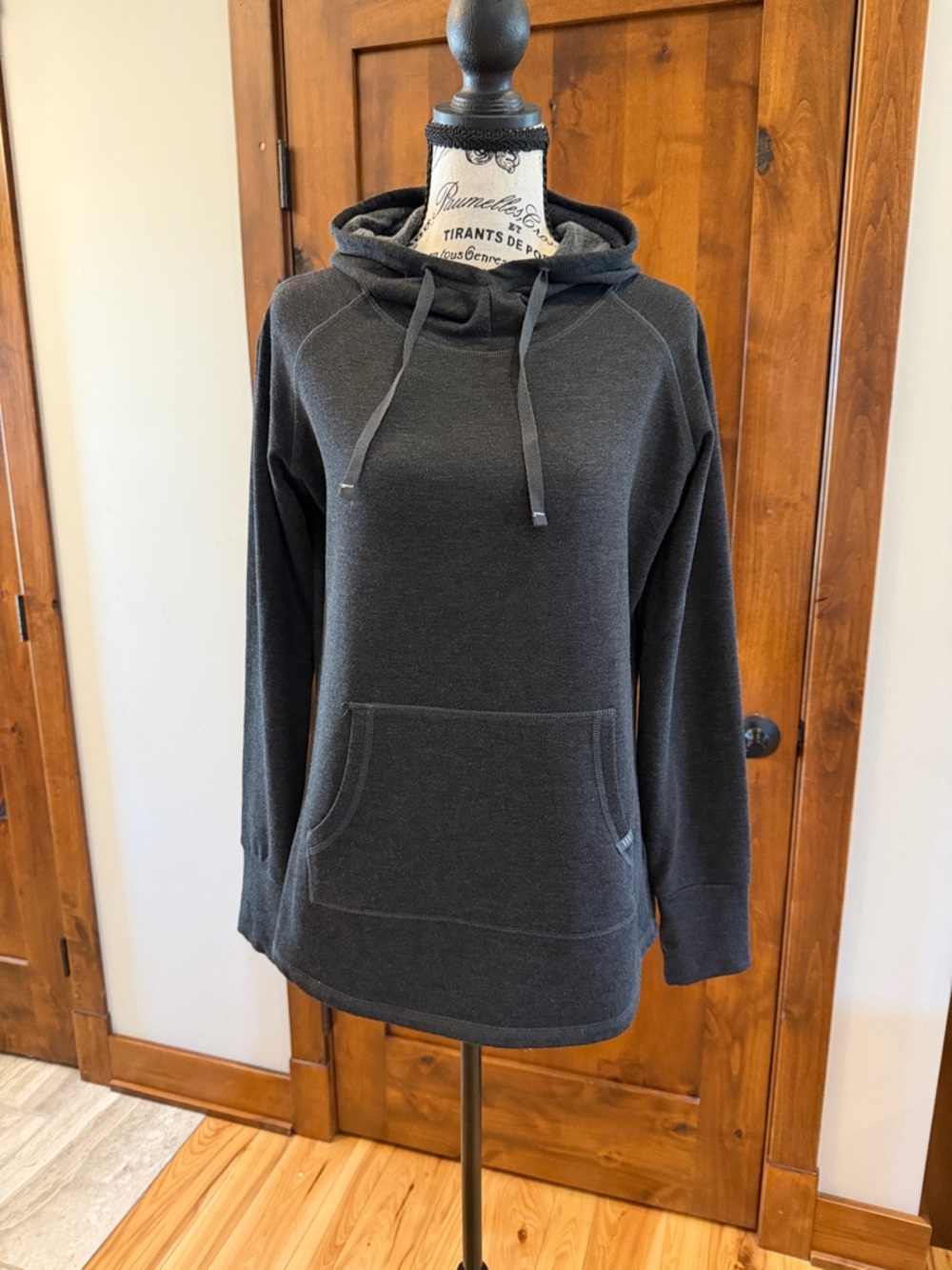 Free Fly Charcoal Hooded Bamboo Pullover Sweatshirt Size M